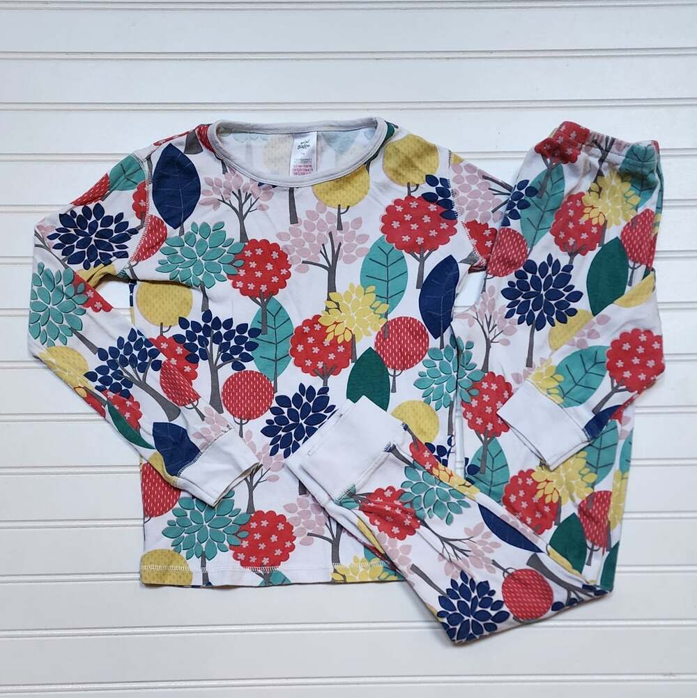 Mini Boden Girls Tree Print Pajama Set Size 10Y Multicolor